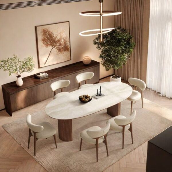 Sylvite Oval Dining Table Glossy Top 5 – Rabbani Home furniture