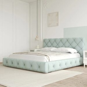 Tufted leather Modern Bed